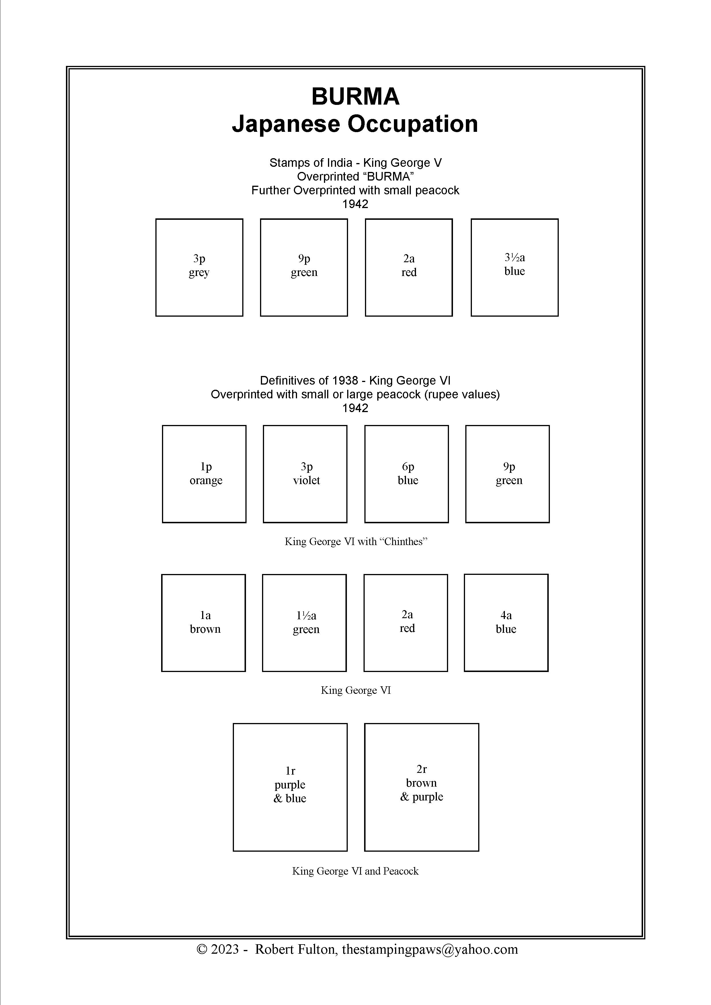 Burma Stamp Album